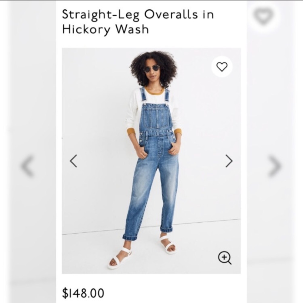 Madewell straight leg overalls